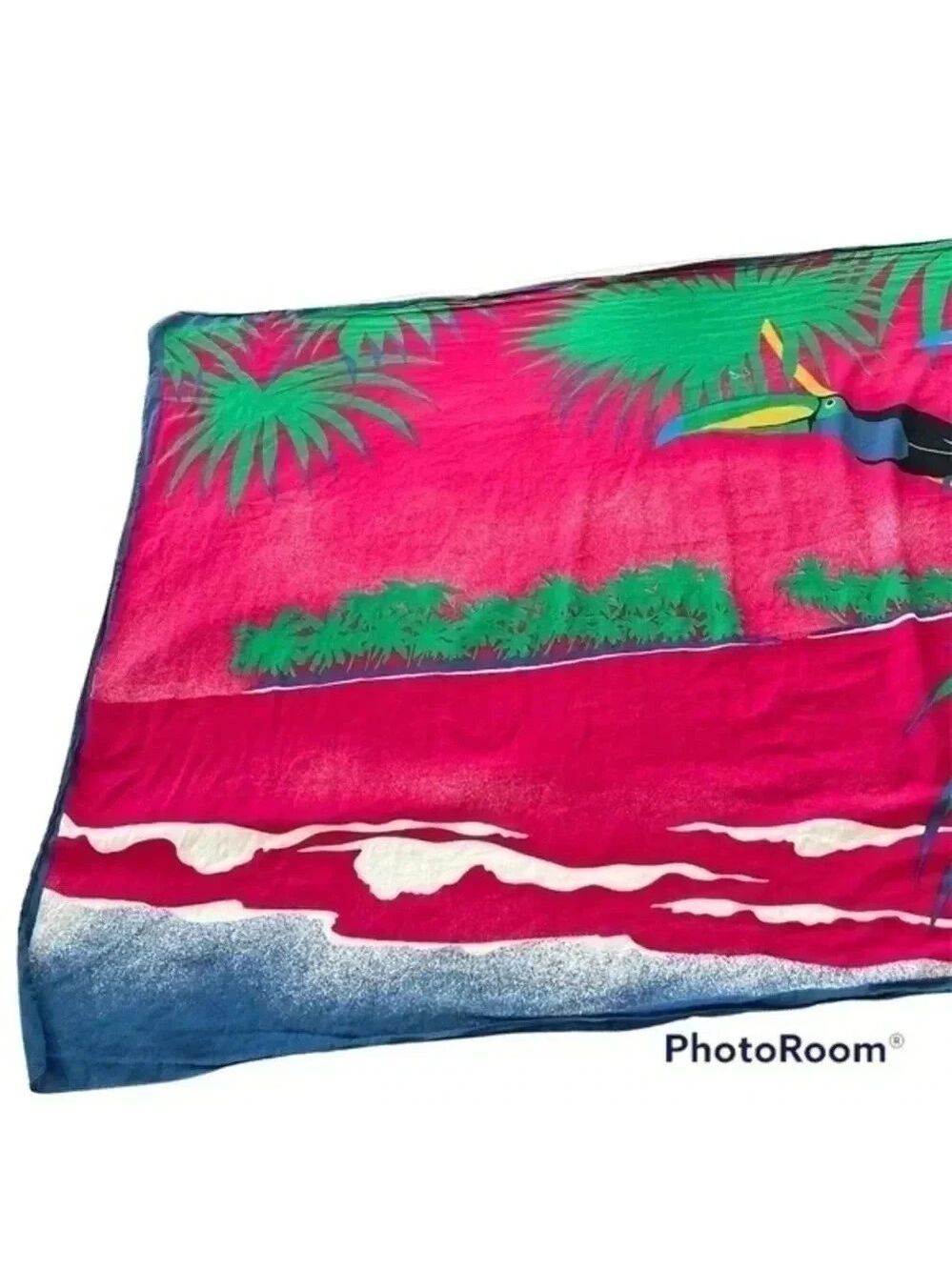 Jacques Rollet toucans Sarong Wrap tropical paradise Vintage - Picture 4 of 6